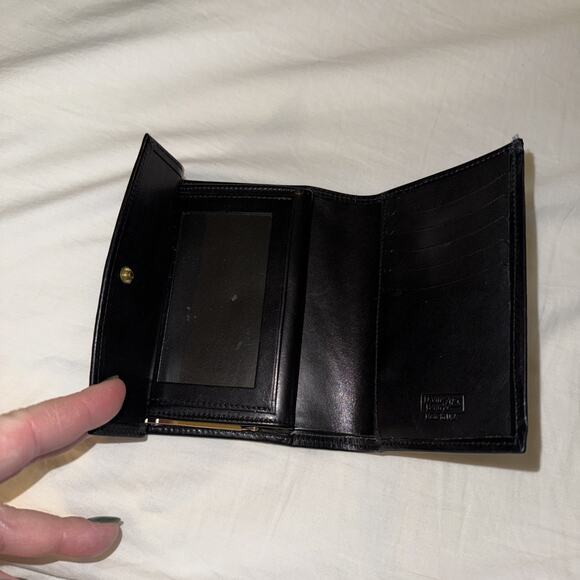 DOONEY & BOURKE Vintage AWL Black Leather Kiss-lock Bifold Wallet - Picture 2 of 6